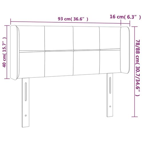 Zagłówek do łóżka z LED, ciemnoniebieski 93x16x78/88cm, aksamit na Arena.pl