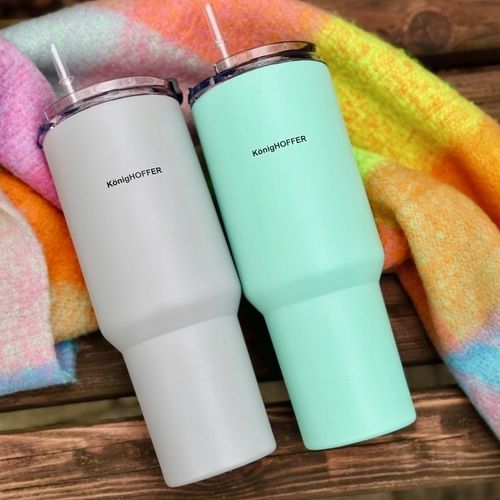 KUBEK TERMICZNY ze słomką PRÓŻNIOWY ZIELONY DUŻY Konighoffer Davos 1200 ml na Arena.pl