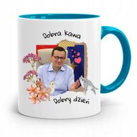 Kubek Błękitny Politycy Premier Mateusz Morawiecki Z Nadrukiem Ze Zdjęciem