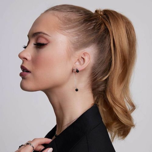 Srebrne kolczyki KDK6600 - Agat na Arena.pl