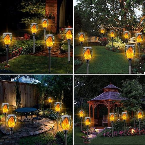 LAMPA SOLARNA POCHODNIA LAMPKI SOLARNE DO OGRODU OGRODOWE LED 4 SZTUKI na Arena.pl
