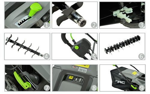 WERTYKULATOR AERATOR NAC SCE200-40-W 2000 W 2 WAŁKI SZER. 40 CM 2 FUNKCJE na Arena.pl