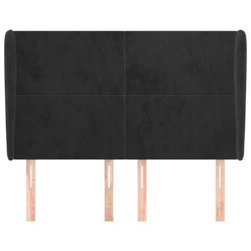 Zagłówek uszak, czarny, 147x23x118/128 cm, aksamit na Arena.pl