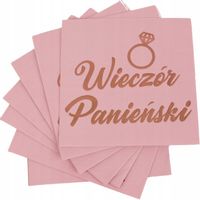 SERWETKI RÓŻOWE WIECZÓR PANIEŃSKI ROSE GOLD 10szt DEKORACJA Y3