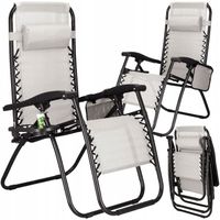 LEŻAK OGRODOWY PLAŻOWY FOTEL SKŁADANY ZERO GRAVITY TURYSTYCZNY KRZESŁO 2w1