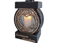 DZIADKOM DZIADKI ZNICZ NA GRÓB KOŁO RTN SERCE RAMA ZŁOTO+ŚWIECA LED BIAŁ