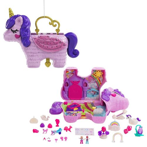 POLLY POCKET JEDNOROŻEC WALIZKA PINIATA UNICORN PARTY ZESTAW FIGURKI GVL88 na Arena.pl