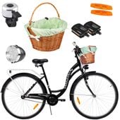 Rower Miejski MalTrack Citybike Dreamer 1-speed Black 28" + Koszyk Miętowy
