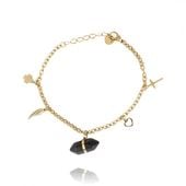 bransoletka na rękę stal chirurgiczna pozłacana 14k złotem kryształ górsk