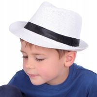 Kapelusz słomkowy dla dzieci na lato biały