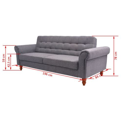 VidaXL Sofa z szarego materiału na Arena.pl