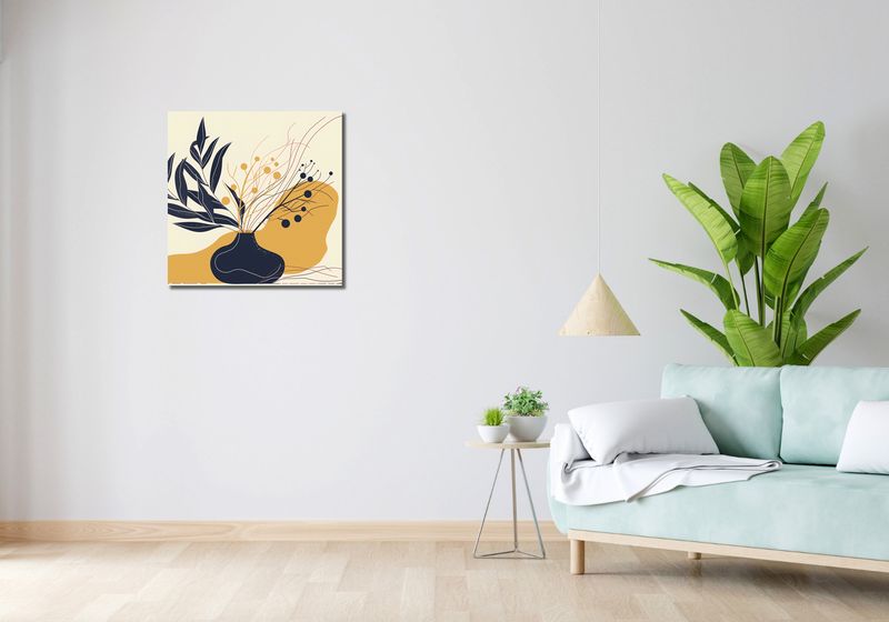 Obraz 60x60cm Spokój Ciemnych Liści zdjęcie 2