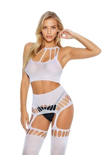 Bodystocking 2074 SoftLine White Zmysłowa Bielizna One Size (uniwersalny) na Arena.pl