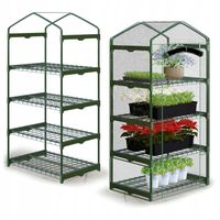 MINI SZKLARNIA OGRODOWA BALKONOWA FOLIA 4 PÓŁKI 160x70x50cm