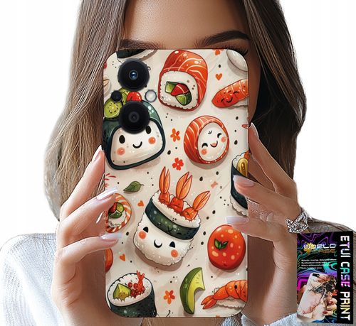 ETUI DO OPPO RENO8 LITE 5G - SŁODKIE UŚMIECHNIĘTE SUSHI OBUDOWA CASE na Arena.pl