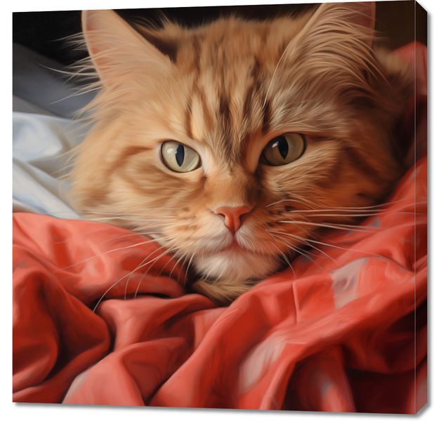 Obraz 90x90cm Mruczący Spokój zdjęcie 1