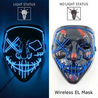 Maska LED neonowa straszna żółta – style 21