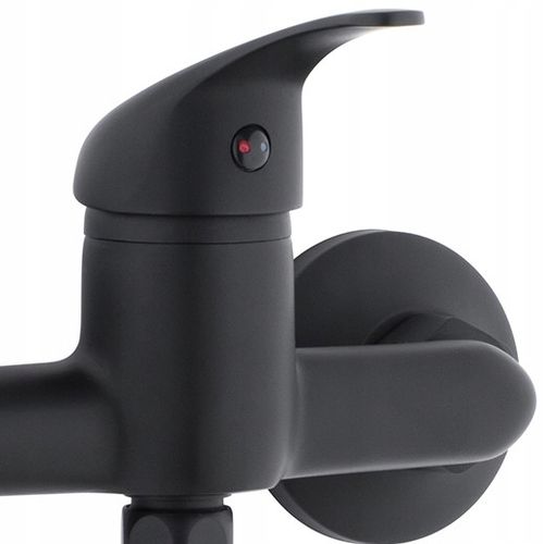 Bateria prysznicowa czarna ścienna jednouchwytowa ze słuchawką i wężem YOKA na Arena.pl