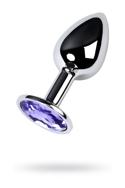 silver anal plug with gem, blue zdjęcie 3