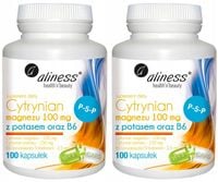 2x Aliness CYTRYNIAN MAGNEZU Z POTASEM B6 100 kaps Skurcze CIŚNIENIE KRWI