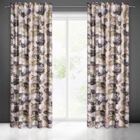 Zasłona gotowa na taśmie LOTOS 140x270 Eurofirany beżowa w kwiaty