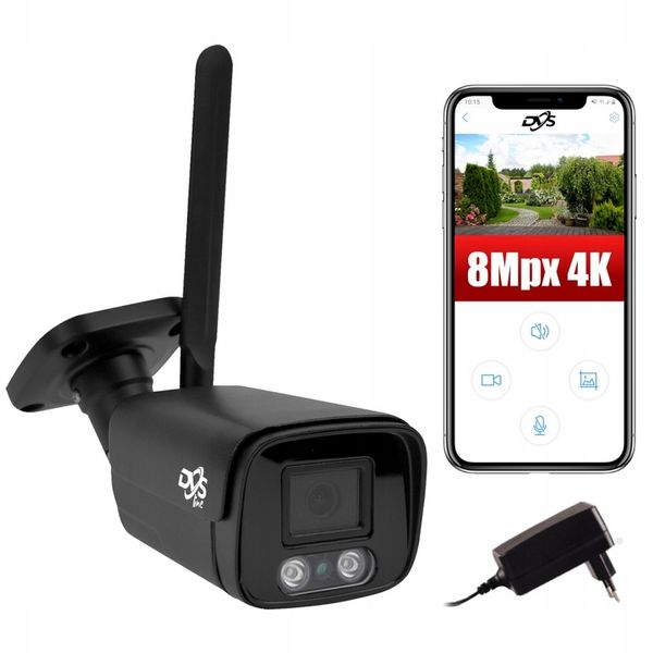 Czarna kamera zewnętrzna bezprzewodowa IP WiFi SMART NADZÓR iOS Android APP zdjęcie 1