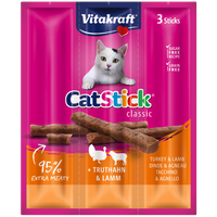 vitakraft cat stick mini kabanosy indyk z jagnięciną 3x18g