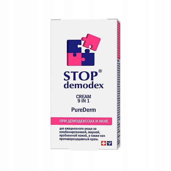 KREM DO TWARZY 9w1 Pure Derm STOP DEMODEX Demodekoza Nużyca Trądzik 50ml zdjęcie 5
