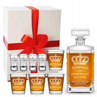 KARAFKA 4 SZKLANKI DO WHISKY i 4 kieliszki Z GRAWEREM na Prezent