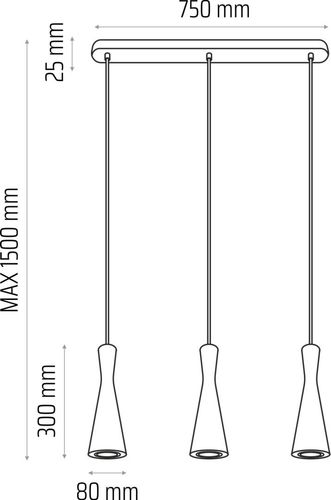 Lampa wisząca szara Vegas 3 pł na Arena.pl