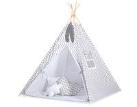 namiot tipi dla dzieci + mata + poduszki + zawieszki pióra - chevron