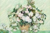 Plakat 30x20cm  Wazon z Różami, Van Gogh Vintage do Salonu