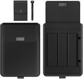 Etui na Laptopa 15 Cali z Funkcją Podstawki Skóra Wodoodporna Czarne