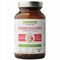 Biowen WITAMINA D3 12000 IU + K2 MK7 60 kaps ODPORNOŚĆ KOŚCI MIĘŚNIE SERCE