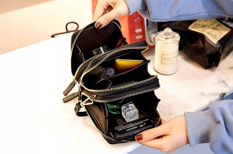 Damska Torebka Na Telefon Mini Portfel Listonoszka zdjęcie 9