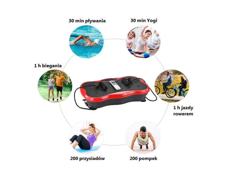 PLATFORMA WIBRACYJNA VIBRO SLIM SHAPER MASAŻER CZERWONY zdjęcie 9