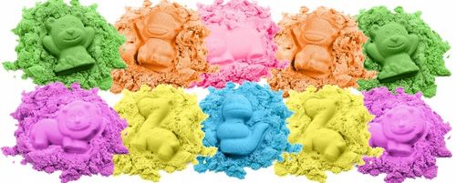 Piasek kinetyczny 3kg ZESTAW NAJWIĘKSZY 115 ELEMENTÓW kolorowy pompka basen na Arena.pl