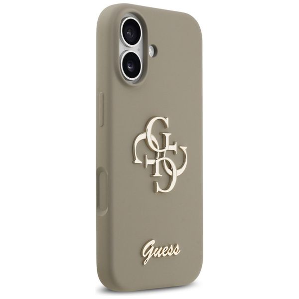 Etui Guess Silicone Big 4G Script do iPhone 17 brązowy zdjęcie 4