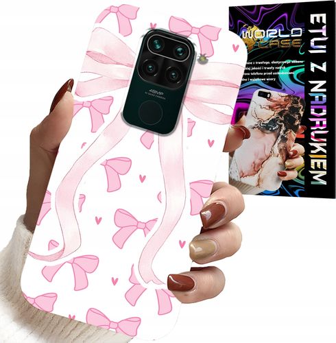 ETUI DO XIAOMI NOTE 9 - RÓŻOWE WSTAZKI WSTĄZKA MODNE WZORY CASE na Arena.pl