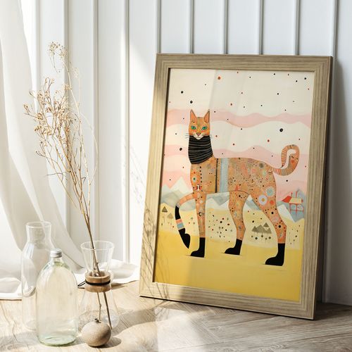 Plakat ilustracja wysoki kot 30x40 cm na Arena.pl