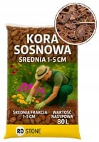 Kora Sosnowa Średnia 80L przesiewana naturalna do ogrodu ochrona