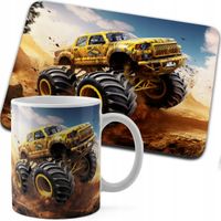 ZESTAW KUBEK + PODKŁADKA DRUK - AUTO MONSTER TRUCK