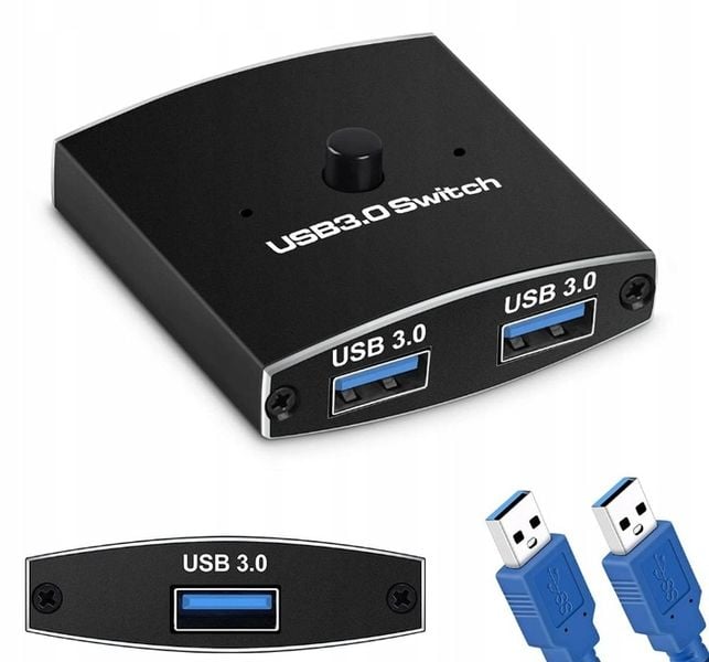 Przełącznik Switch KVM USB Hub 3.0 dwa komputery zdjęcie 1