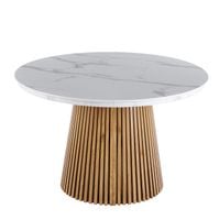 Stół rozkładany 120–200 cm  biały marmur & dąb | elegancja i funkcjonalność