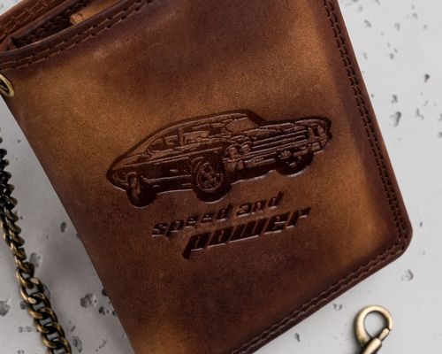 duży, skórzany portfel męski z łańcuszkiem na Arena.pl