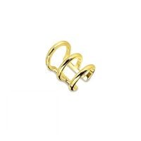 srebrny pozłacany mankiet do ucha potrójny