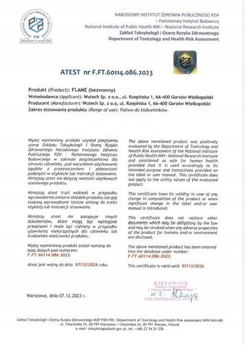 Bio etanol biopaliwo do kominka biokominka Megaspec Flame 5L Atest PZH na Arena.pl