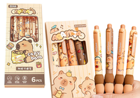 ND24_13804 Zestaw Dlugopisow Z Kapibara 6 Sztuk N