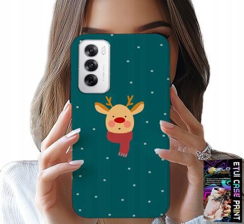 ETUI DO OPPO RENO12 PRO 5G - RENIFER NA ZIELONYM TLE ŚWIĄTECZNE WZORY na Arena.pl