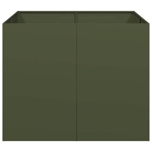 Doniczka Oliwkowo-zielona 100x100x80 cm Stalowa na Arena.pl